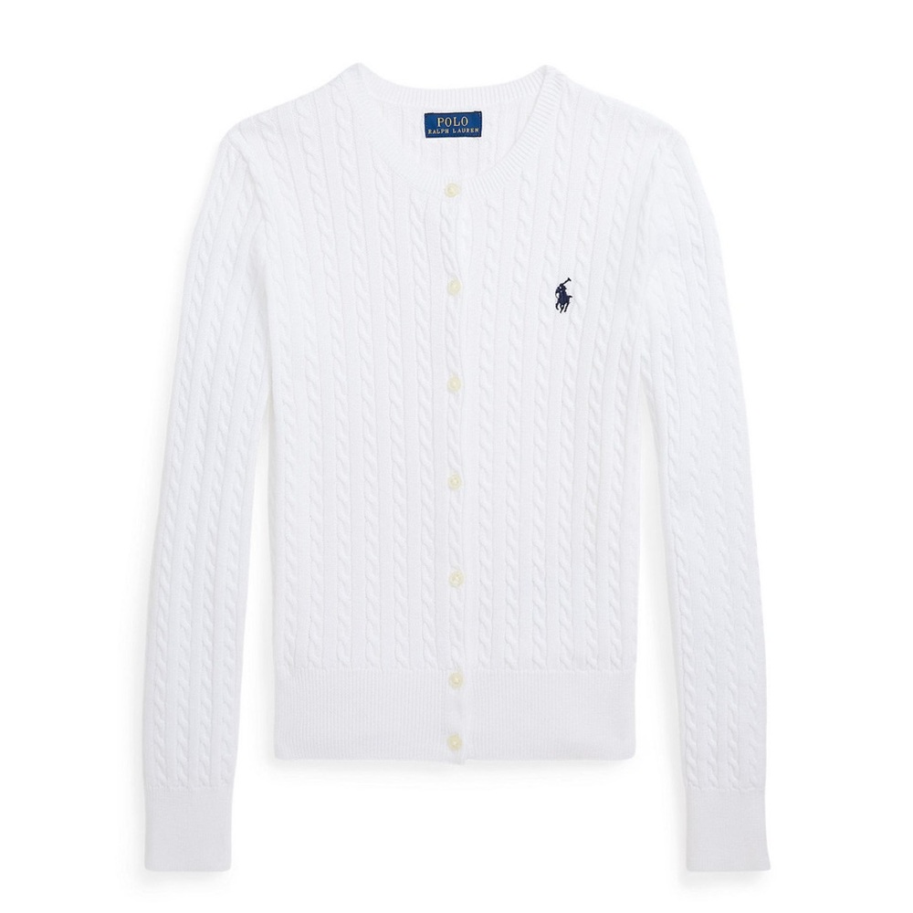 NWT Polo Ralph Lauren Girls Cable Knit Cotton Cardigan L(12/14)